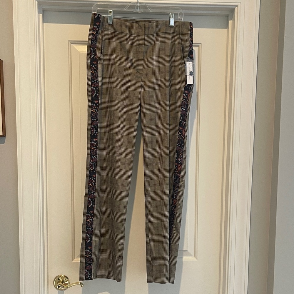 Fever Plaid Trousers with Black and Red Side Stripes size6